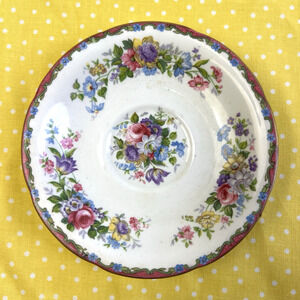 Royal Grafton BOne China Saucer Floral Roses England 5" Pink Gold Home Decor